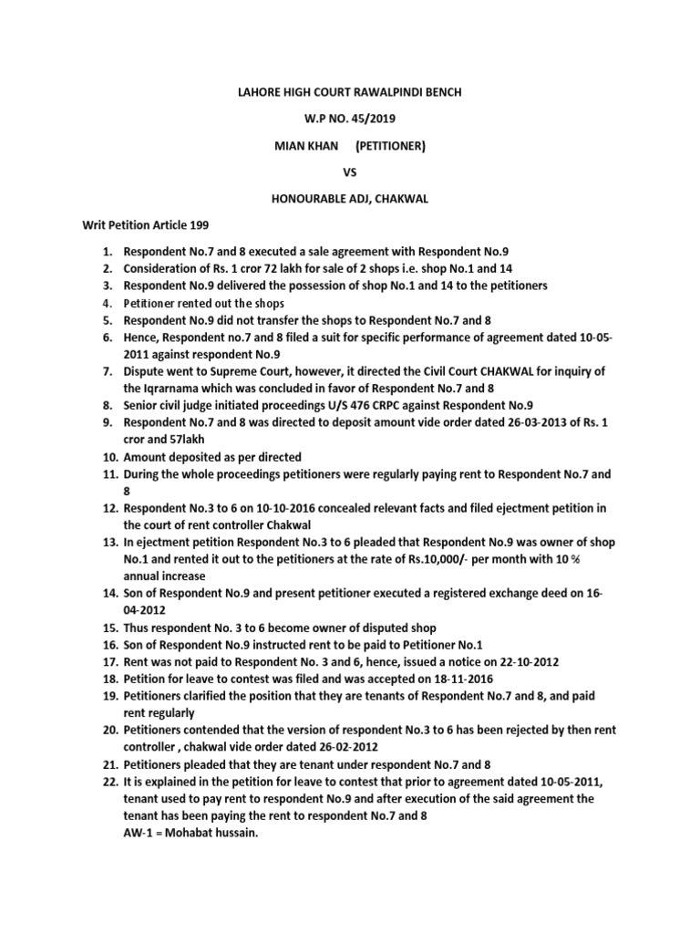 Lahore High Court Rawalpindi Bench | PDF | Lawsuit | Judgment (Law)