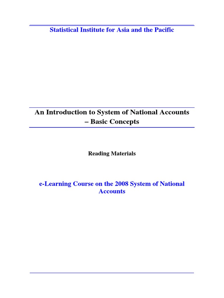 Reading Material - SNA - Basic PDF | PDF | Gross Domestic Product ...