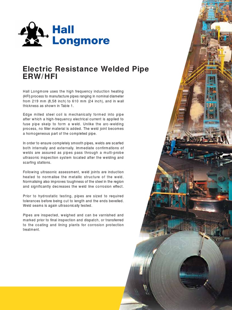 3a Hall & Longmore Erw Brochure | PDF | Pipe (Fluid Conveyance) | Welding