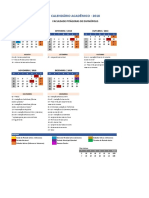 Calendário acadêmico 2018 da Faculdade Pitágoras de Divinópolis