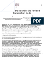 Revised Corporation Code Matrix