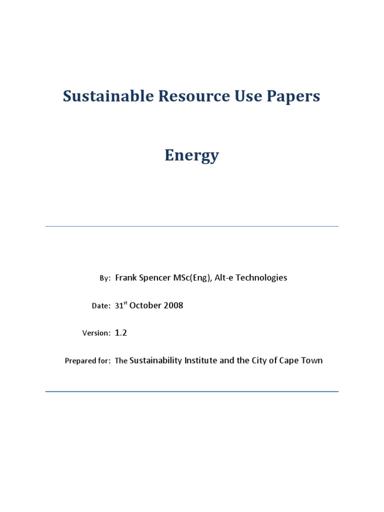 Sustainable Futures: Energy Paper | PDF | Renewable Energy | Efficient ...