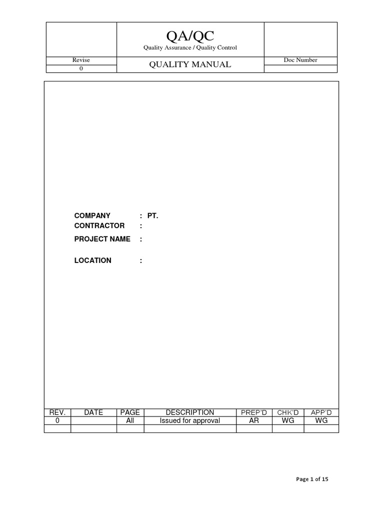Qa & Qc Manual_draft | Quality Assurance | Iso 9000 image.