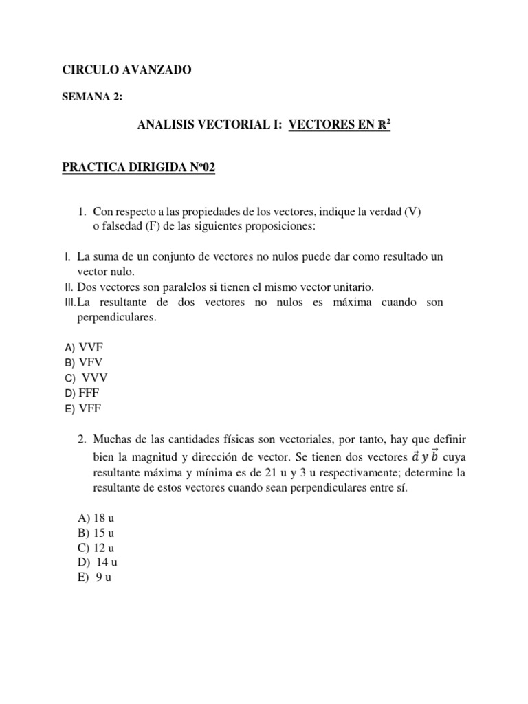 Semana 2 Vectores En Dos Dimensiones R2 Pdf Vector Euclidiano