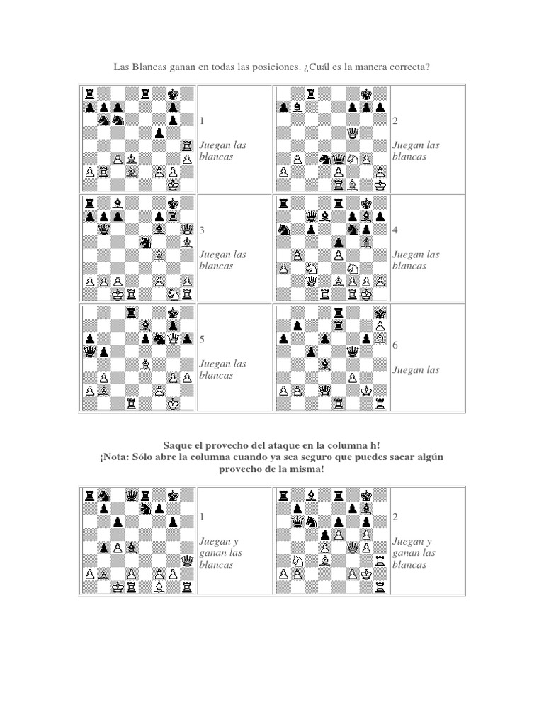 COMBINACIONES | PDF | Ajedrez | Juegos de habilidad mental