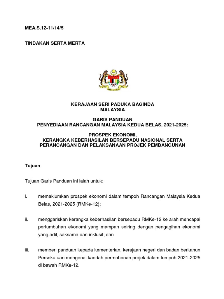 0 - Garis Panduan Penyediaan RMKe-12, 2021-2025 (FV) | PDF