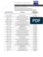 2020 Training Calendar