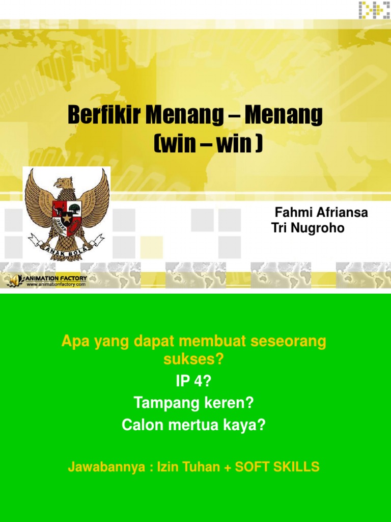 Berpikir Menang-Menang dalam Hubungan | PDF | Karier & Perkembangan ...