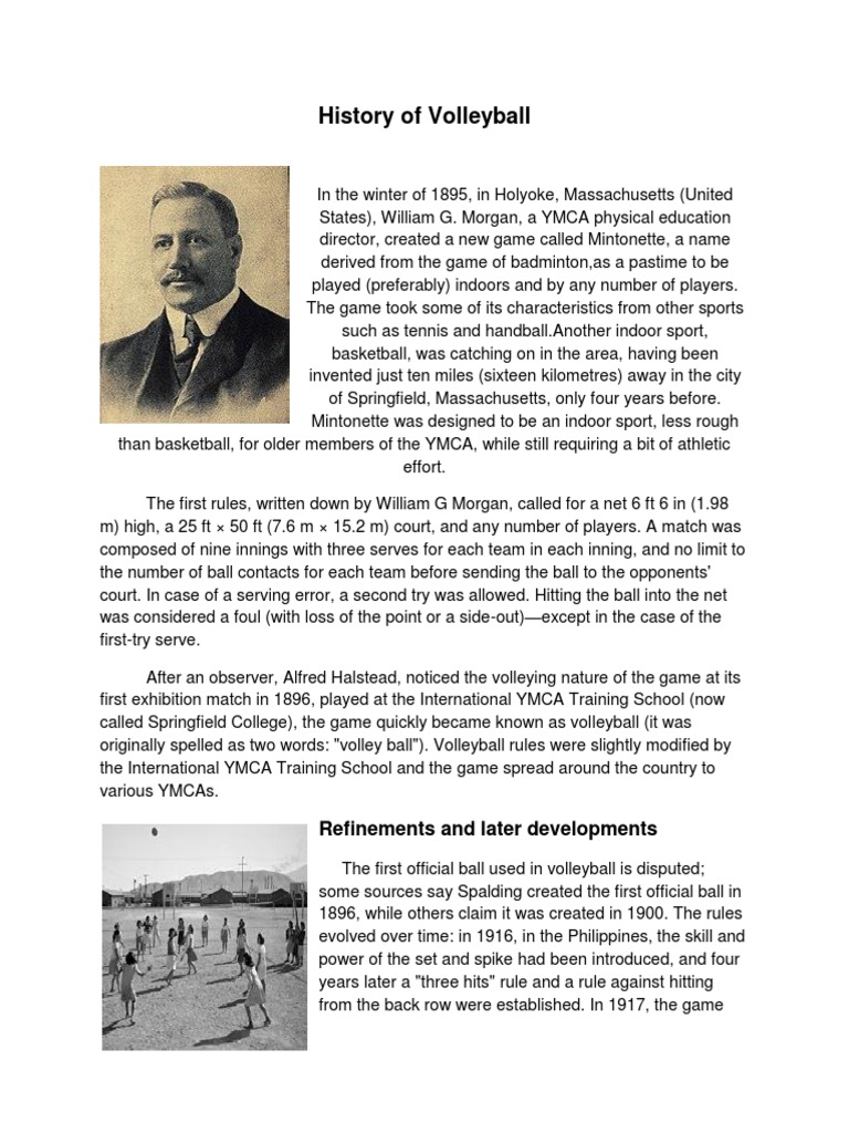 History of Volleyball PDF Volleyball Summer Olympic Sports