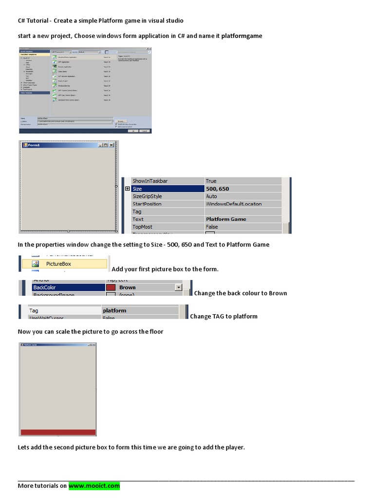 C# Platform Game Tutorial in Visual Studio | PDF | C Sharp (Programming ...