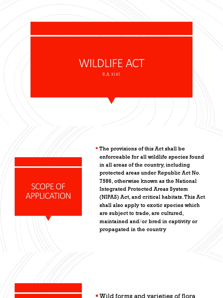 An Overview of the Wildlife Act (R.A. 9147) of the Philippines: Scope ...