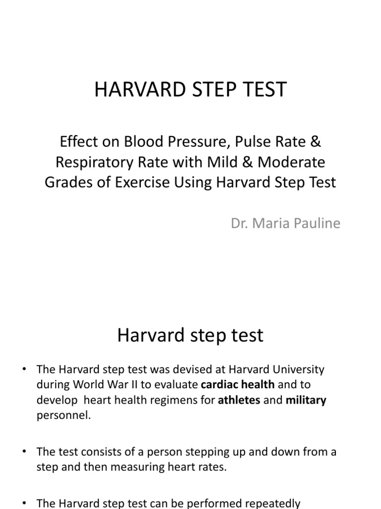 Harvard Step Test Procedure PDF Heart Rate Heart