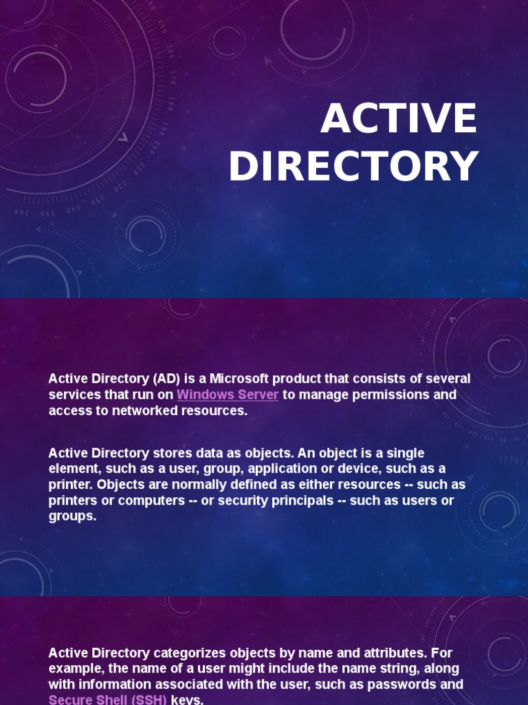 Overview of Active Directory Domain Services | PDF | Active Directory ...