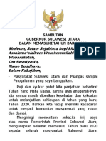 Sambutan Gubernur Sulawesi Utara Dalam Memasuki Tahun Baru 1 Januari 2020