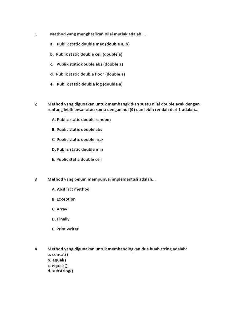 Metode Dasar dalam Pemrograman Java | PDF