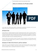 Duties and Responsibilities of A Director of A Private Limited Company - Ipleaders