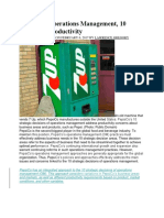 PepsiCo's 10 Operations Decisions