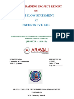 Cash Flow Statement at Escorts India LTD