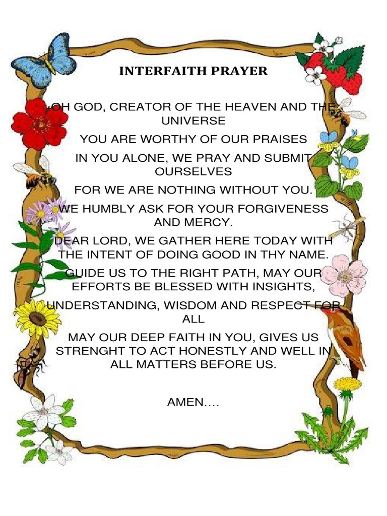 Interfaith Prayer for Flag Ceremony | PDF | Wellness | Religion ...