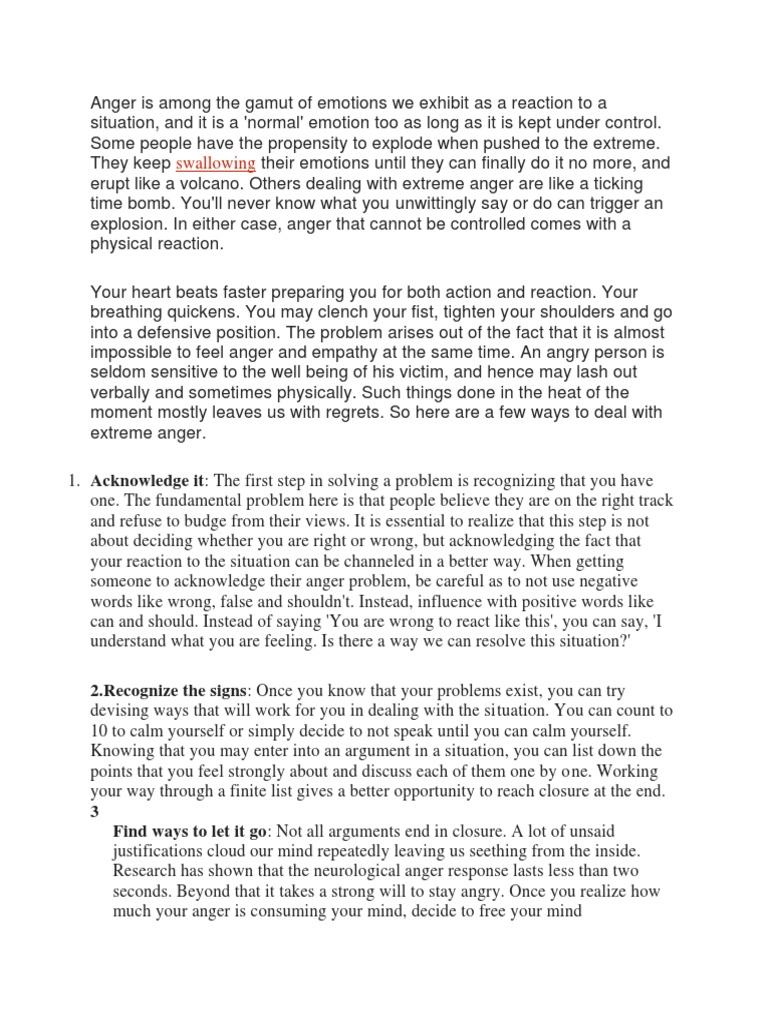 Effective Anger Management Techniques | PDF | Anger | Relaxation ...