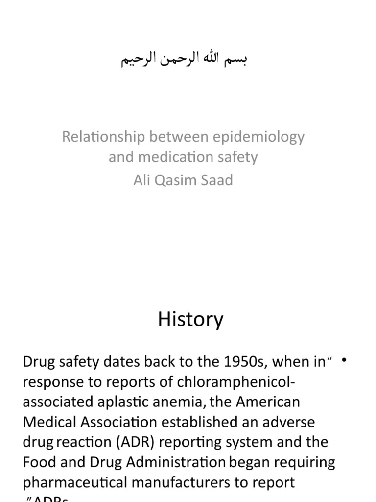 Epidemiology and Drug Safety) PDF Pharmacovigilance Epidemiology