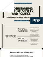 Anthropology Sociology and Political Science