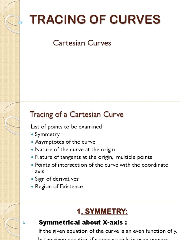 Tracing of Curves PDF | PDF | Asymptote | Tangent
