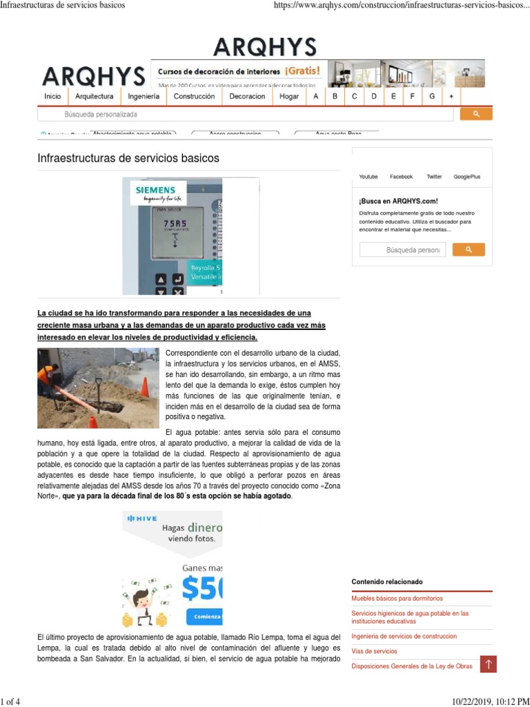 Infraestructuras de Servicios Basicos | PDF | Hierro | Agua