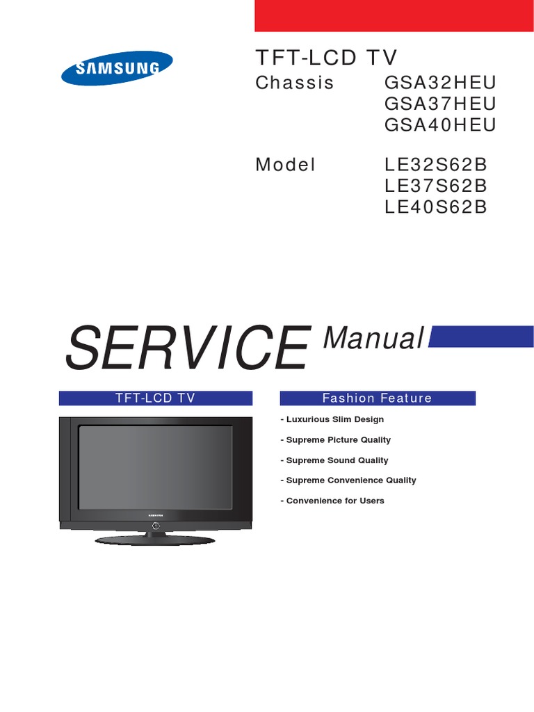 Samsung Le32s62b-Gsa32heu Le37s62b-Gsa37heu Le40s62b-Gsa40heu | PDF ...