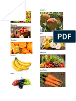 vocabulario  verduras y frutas