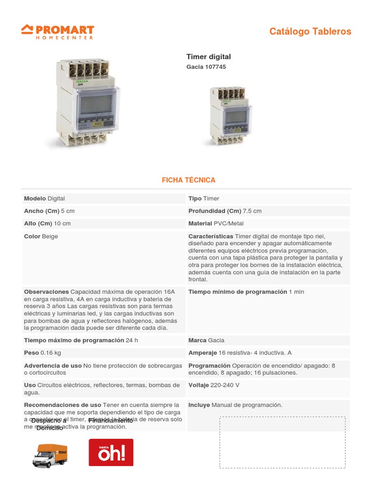 Timer Digital | PDF | Electromagnetismo | Bienes manufacturados