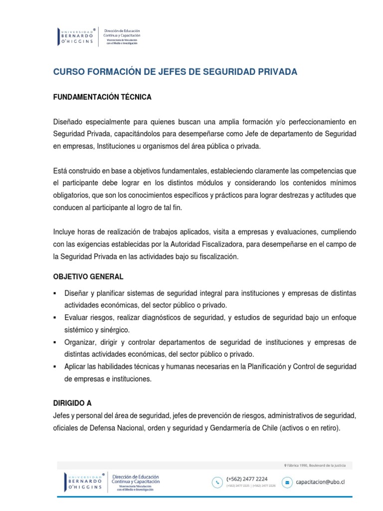 Curso Jefes de Seguridad Privada | PDF | Seguridad | Planificación