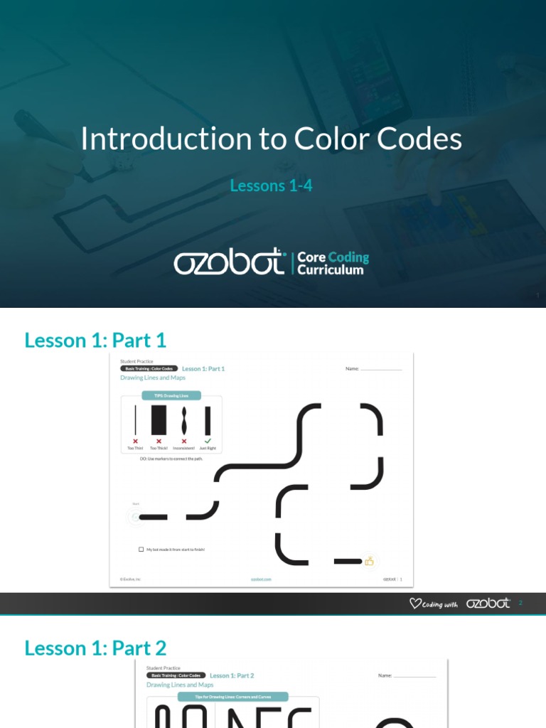 Ozobot basic training color codes ccc deck pdf