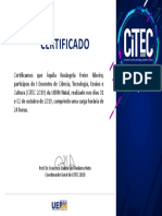 Certificado CiTEC - Áquila Rosângela Freire Ribeiro
