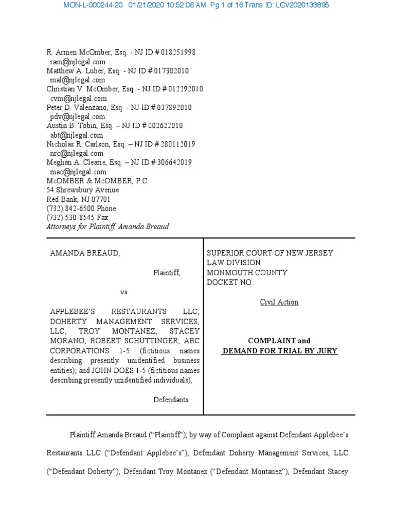 Amanda Breaud Complaint2 | PDF | Damages | Attorney's Fee