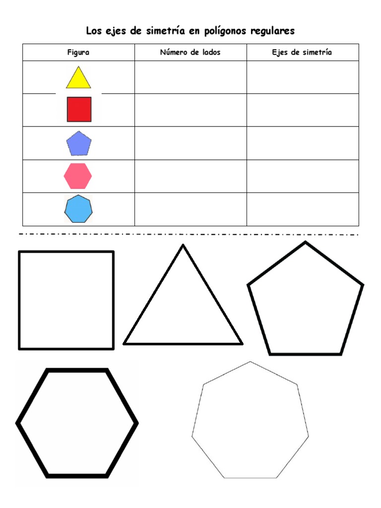 Los Ejes de Simetría en Polígonos Regulares | PDF, image size:768x1024