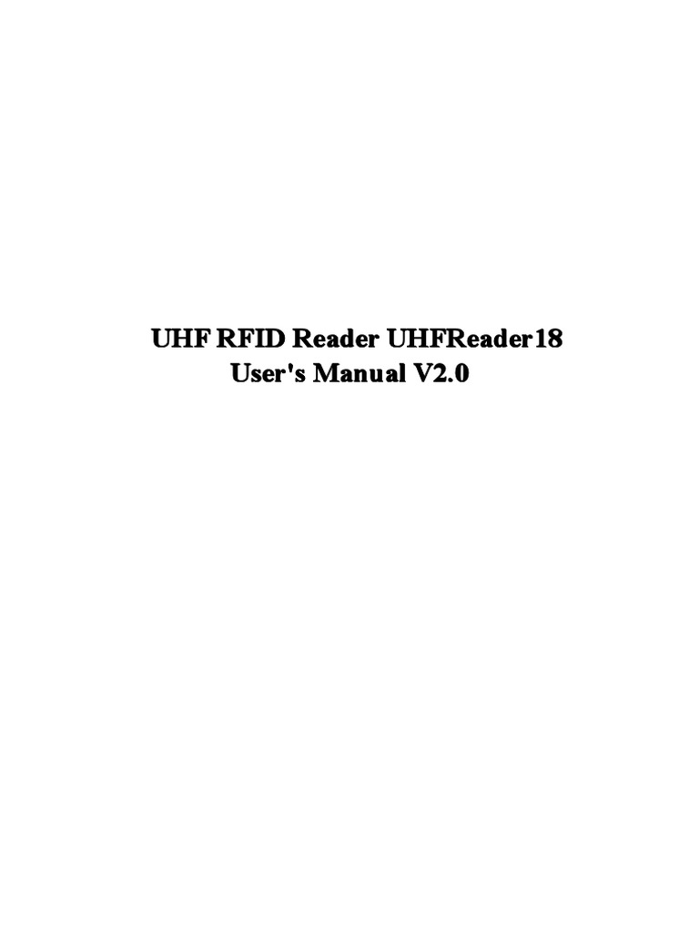 UHF RFID Reader User Manual | PDF | Radio Frequency Identification ...