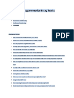 100 Argumentative Essay Topics PDF