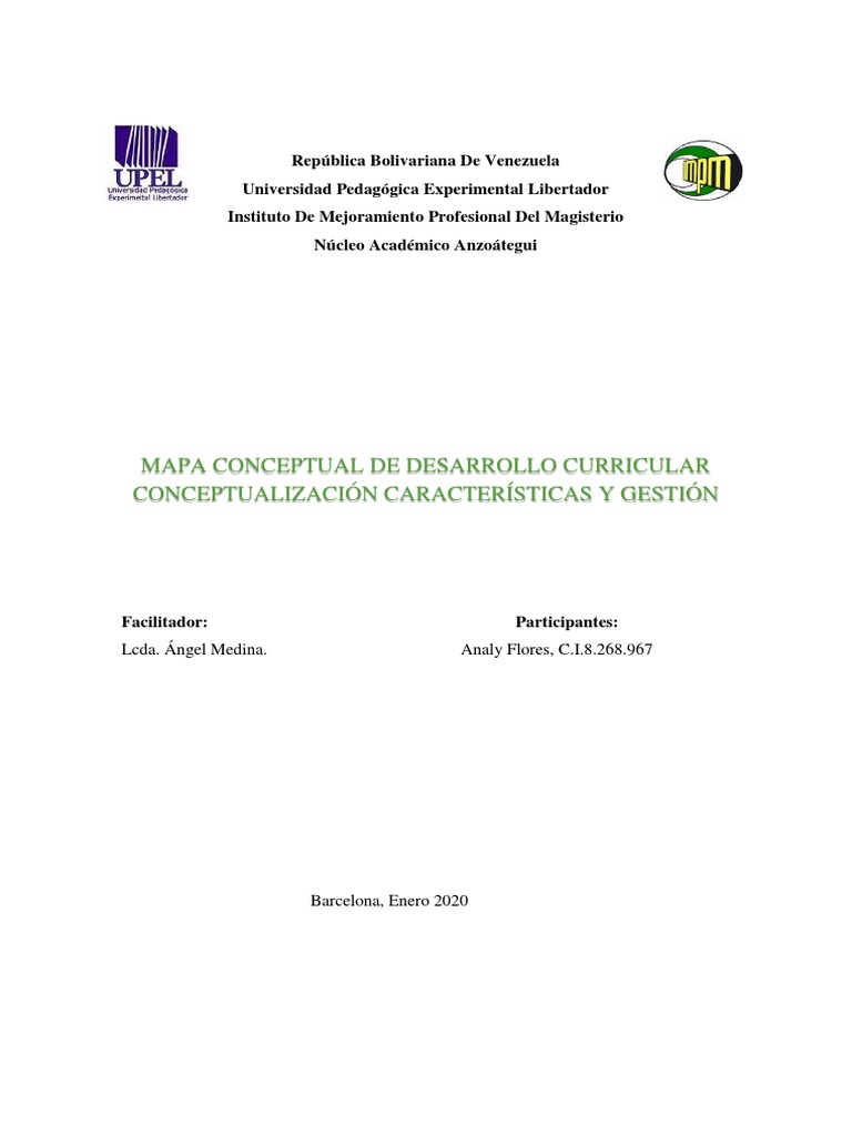 Mapa Conceptual del Desarrollo Curricular | PDF | Plan de estudios ...