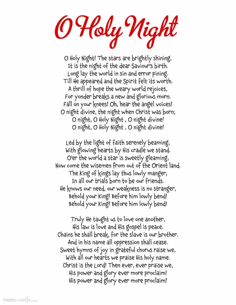 O Holy Night Lyrics | PDF