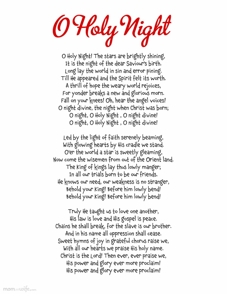 Oh Holy Night Lyrics - Follow Lyrics