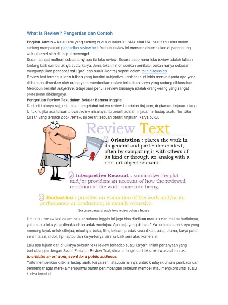 Contoh Teks Review dalam Bahasa Inggris | PDF