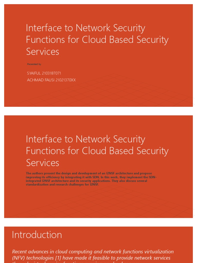 Interface To Network Security Functions For Cloud-Based | PDF | Cloud ...
