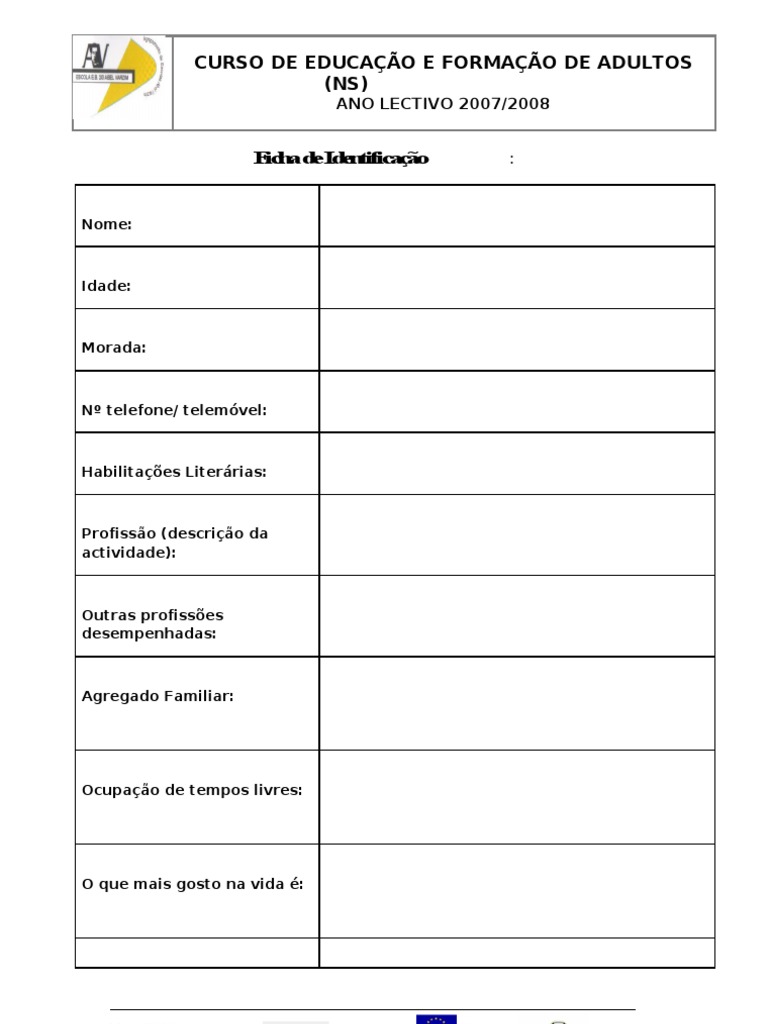 0-Ficha de Apresentação Do Aluno | PDF