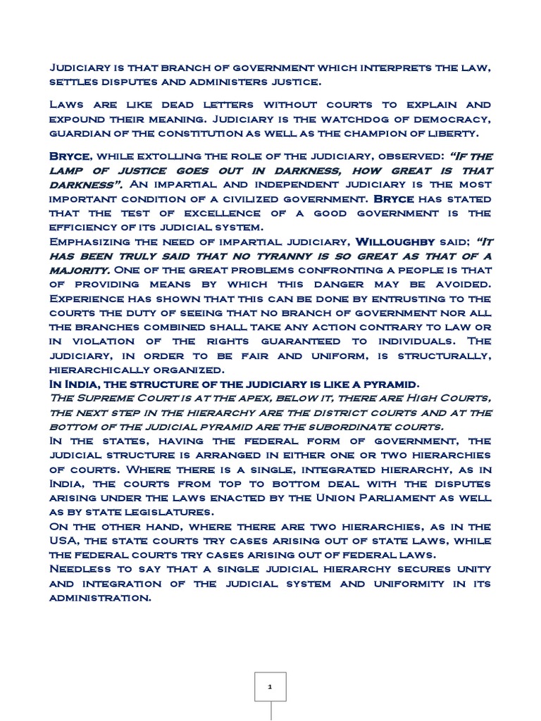 Structure, Power, and Functions of Judiciary | Download Free PDF ...
