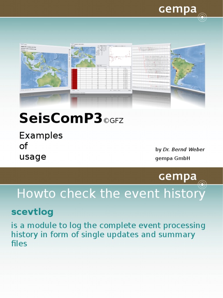 SCUG SeisComP3 Examples - Odp | PDF | Databases | Information Retrieval