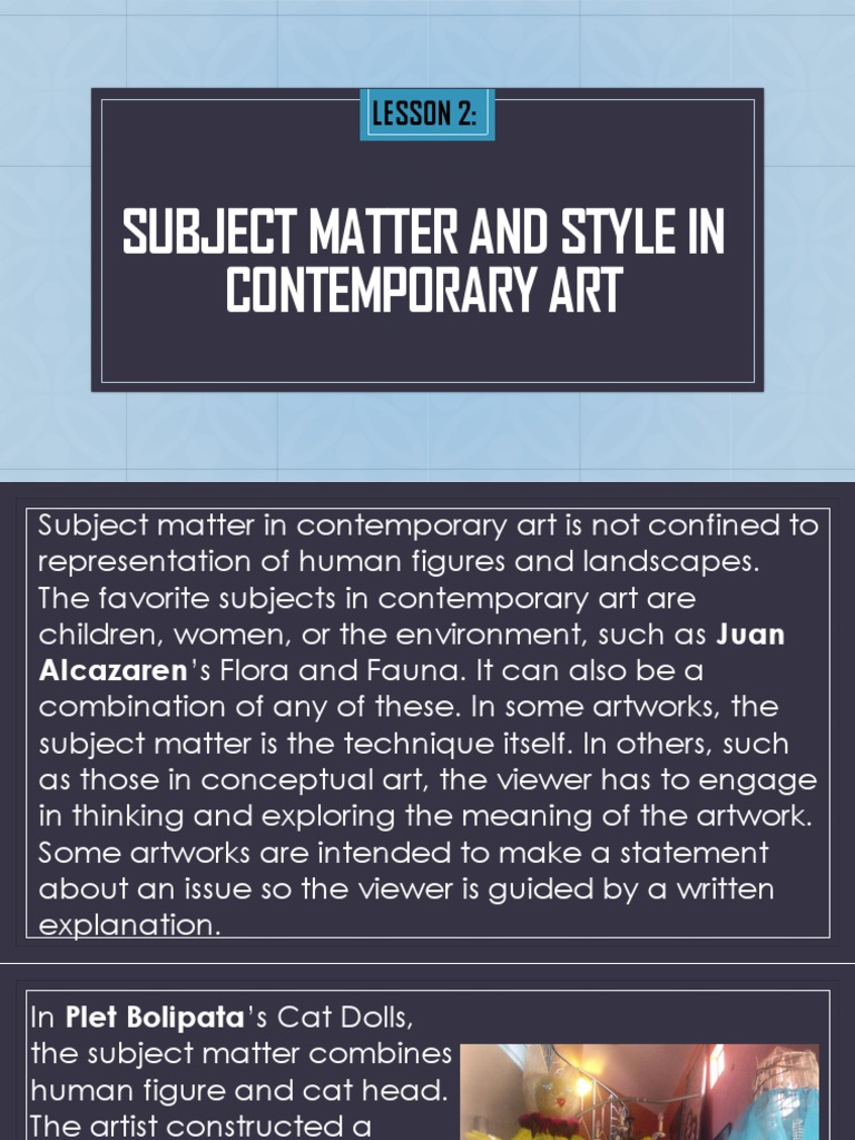 Subject Matter in Contemporary Art PDF Abstract Art Paintings