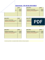 Calendario Experiencias FASE II