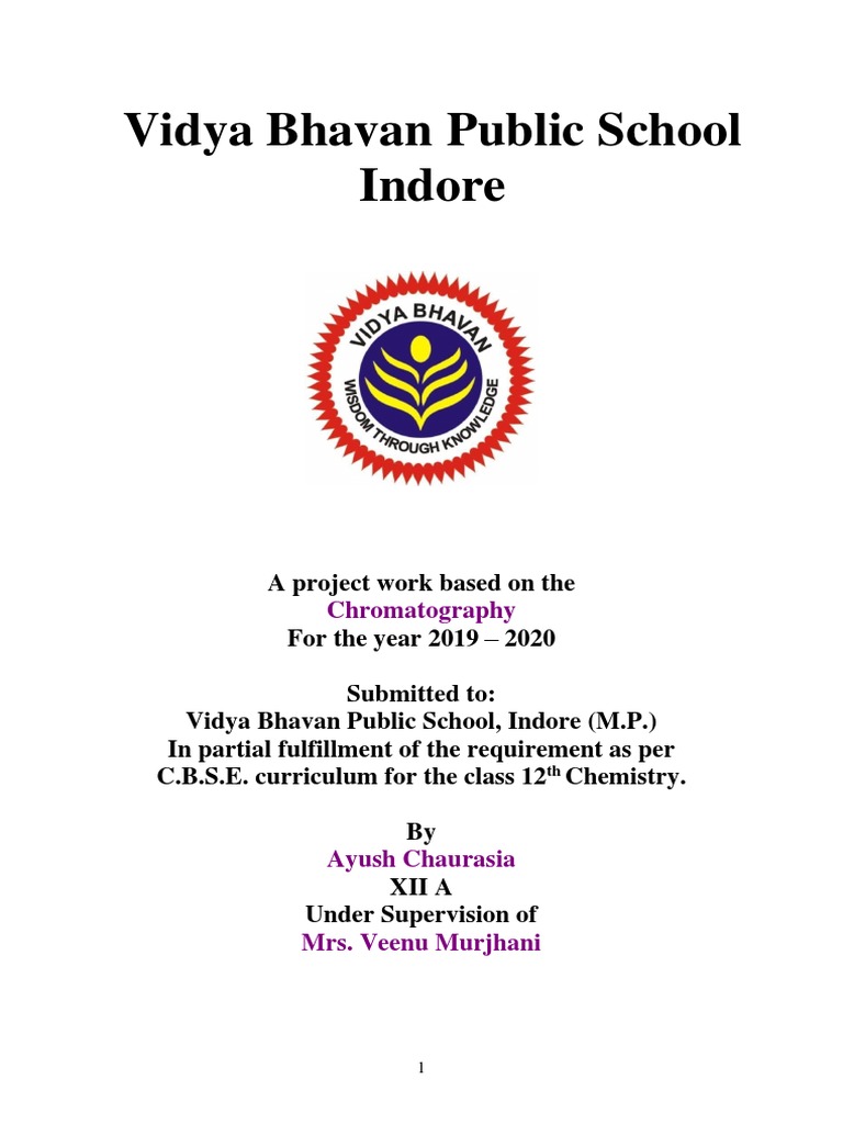 Chromatography Project for Class 12 | PDF | Career & Growth | Social ...