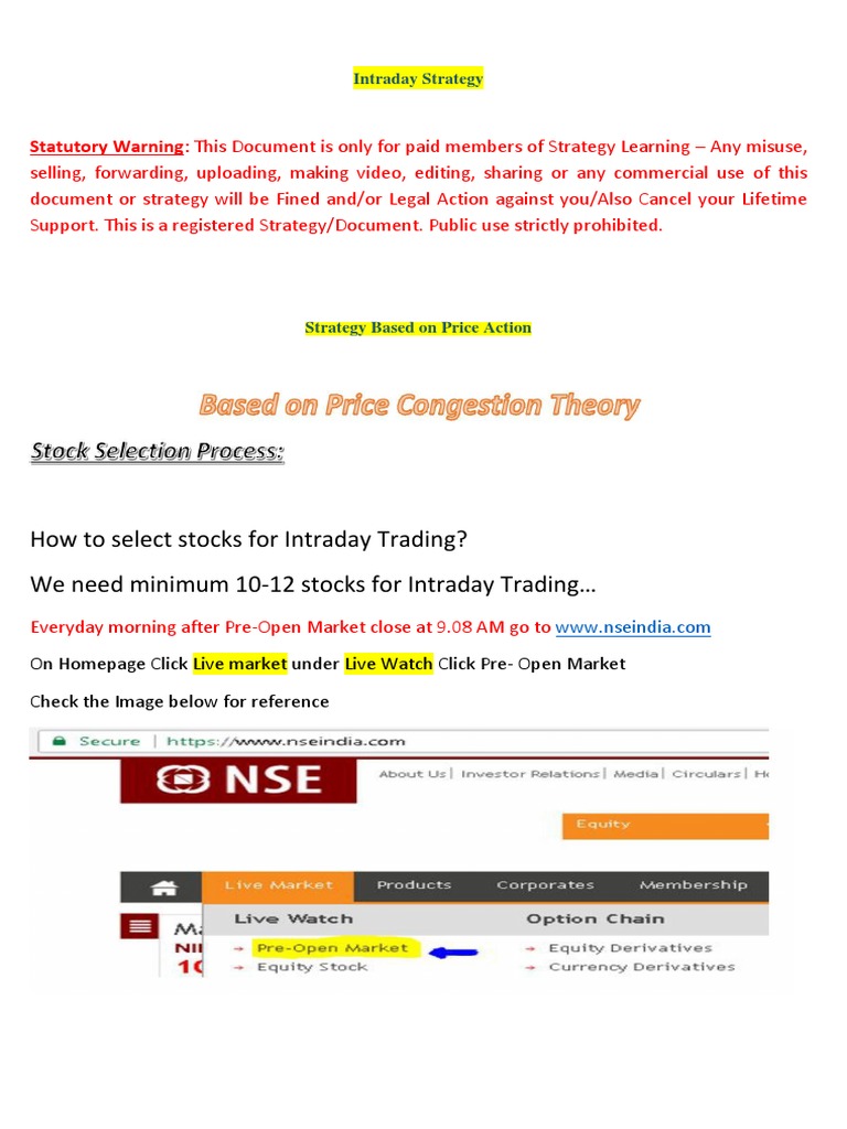 Intraday Trading Strategy Guide | PDF | Day Trading | Stocks